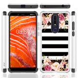SLEEK HYBRID Design Case Nokia 3.1 Plus (Striped Flowers)