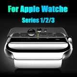 3D Tempered Glass For Apple Watch 44mm Series 4/3/2/1 Full Cover Curved Black Edge Screen Protector Film For iWatch