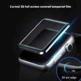 3D Tempered Glass For Apple Watch 44mm Series 4/3/2/1 Full Cover Curved Black Edge Screen Protector Film For iWatch