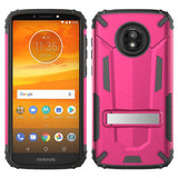 For motorola moto e5 Cruise - Hybrid Transformer Cover w/ Kickstand and UV Coated PC/TPU Layers in ZV Blister Packaging compatible with e5 Play