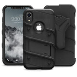 iPhone XR - BOLT Case with Built In Kickstand Holster and Tempered Glass Screen Protector