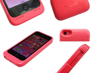 iPhone 5c Battery Case - Slim Air Rechargeable External Battery Full Protection Case with Earphone extension Connectors for iPhone 5c