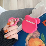 Airpods 1/2 Pink Bear Face case
