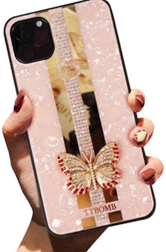 Butterfly Diamond Case iPhone 12 / 12 Pro - Rose Gold