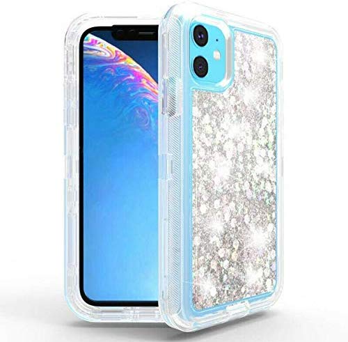 iPhone 11 Case, Shockrpoof Glitter Liquid Case, Full-Body Protection Heavy Duty Case【2019 Release】 Silver