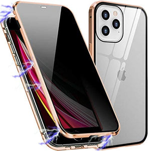 PRIVACY MAGNETIC GLASS CASE IPHONE 12/12PRO 6.1 ROSEGOLD