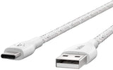 Belkin 4Ft Boost Charge USB C to USB-A Cable + Strap (White)