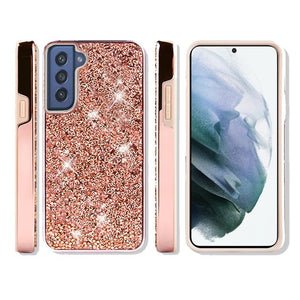 Samsung Galaxy S22 Ultra Deluxe Diamond Bling Glitter Case Cover - Rose Gold