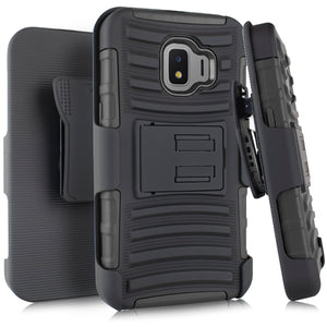 Samsung J2 CORE Hybrid H Stand w/ Holster Black