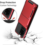 Samsung Galaxy S20 Ultra (6.9) Credit Card Hyrbid case -Red