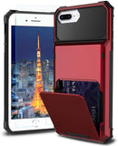 iPhone 7/8 Plus Credit Card Hyrbid case - Red