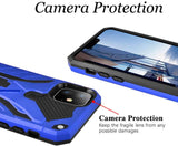 iPhone 11 6.1" (2019) Case,Dual Layers Armor Case, Heavy Duty Protective Shockproof Resistant Rugged Case with Built-in Kickstand (Blue, for 6.1")