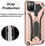 iPhone 11 Pro 5.8" Case,Dual Layers Armor Case, Heavy Duty Protective Shockproof Resistant Rugged Case with Built-in Kickstand (Rose Gold, for 5.8")
