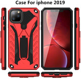 iPhone 11 Pro 5.8" Case,Dual Layers Armor Case, Heavy Duty Protective Shockproof Resistant Rugged Case with Built-in Kickstand (Red, for 5.8")