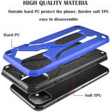 iPhone 11 Pro Max 6.5" Case,Dual Layers Armor Case, Heavy Duty Protective Shockproof Resistant Rugged Case with Built-in Kickstand (Blue, for 6.5")