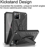 iPhone 11 Pro 5.8" Case,Dual Layers Armor Case, Heavy Duty Protective Shockproof Resistant Rugged Case with Built-in Kickstand (Black, for 5.8")