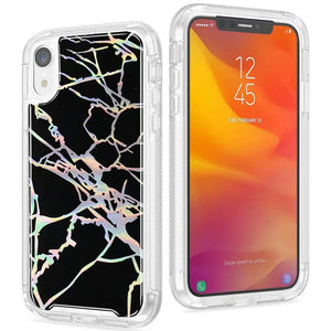 iPhone Xs Max Case, Shiny [Marble Design] TPU Soft Bumper Rubber Silicone Protective case - Black