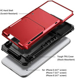 iPhone 7/8 Credit Card Hyrbid case -Red