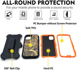 iPhone 11 Camo Holster Belt Clip & Kickstand (Tree Orange) (Wheat Orange)
