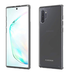 PureGear Slim Shell Cellphone Case Compatible for Samsung Galaxy Note10+ Snap-On Ultra Thin Sleek Flexible Durable Hard Protective, Functional Metal Buttons (Clear)