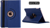 iPad 10.2/ iPad 7th gen 360 Rotating PU Leather Stand Case Hard Back Shell Cover (Navy Blue)