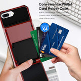 iPhone 7/8 Plus Credit Card Hyrbid case - Red