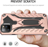 iPhone 11 Pro 5.8" Case,Dual Layers Armor Case, Heavy Duty Protective Shockproof Resistant Rugged Case with Built-in Kickstand (Rose Gold, for 5.8")