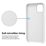 Liquid Silicone Case for iPhone 11 Pro, Slim Liquid Silicone Soft Gel Rubber Case Cover -WHITE