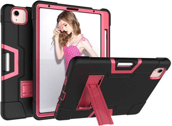 iPad Air 4th Gen (10.9-inch) Hybrid Kickstand case- Black/Hot Pink