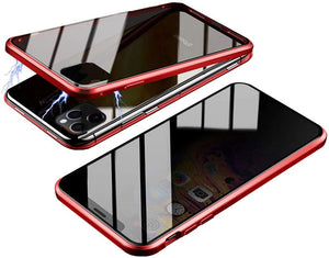 Privacy Magnetic Glass case iPhone 11 Pro Max - (Red)