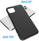 iPhone 11 Case,Scratch Resistant Hard PC+ TPE Bumper Shockproof Rugged Protective Case-Black