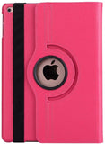 iPad 10.2/ iPad 7th gen 360 Rotating PU Leather Stand Case Hard Back Shell Cover (Hot Pink)