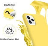 Liquid Silicone Case for iPhone 11 Pro, Slim Liquid Silicone Soft Gel Rubber Case Cover -YELLOW