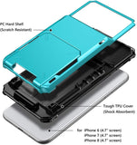 iPhone 7/8 SE (2021) Credit Card Hyrbid case -Blue