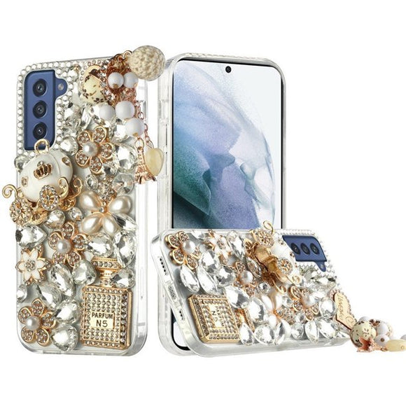 Samsung Galaxy S22 Ultra Full Diamond with Ornaments Hard TPU Case Cover - Ultimate Multi Ornament