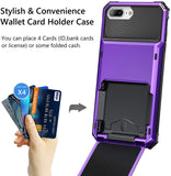 iPhone 7/8 Plus Credit Card Hyrbid case - Purple