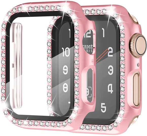 Apple Watch Diamond Tempered Glass protector 45mm - ROSE GOLD