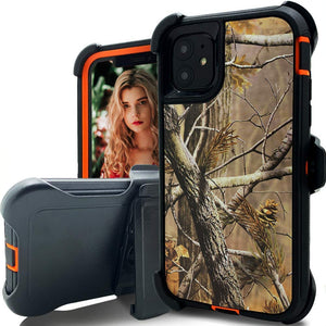 Phone Case iPhone 11 Pro MAX with Belt Clip (Tree Orange)