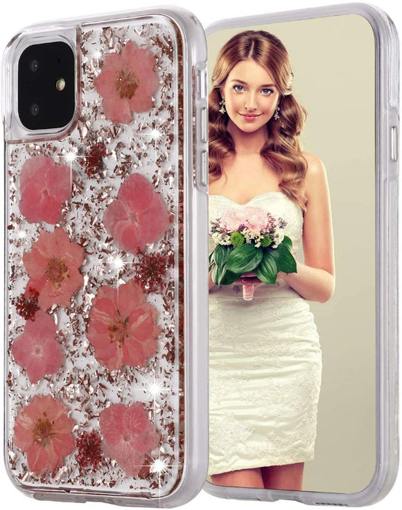 iPhone 12/12 Pro Pink Flake & Flower Infused Case