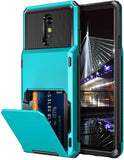 LG Stylo 6 Credit Card Hybrid Case- Blue