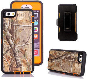 iPhone 6 / iPhone 6S (Only) Full Body Protection with Kickstand & Holster - Belt Clip  (Tree Bough/Orange)