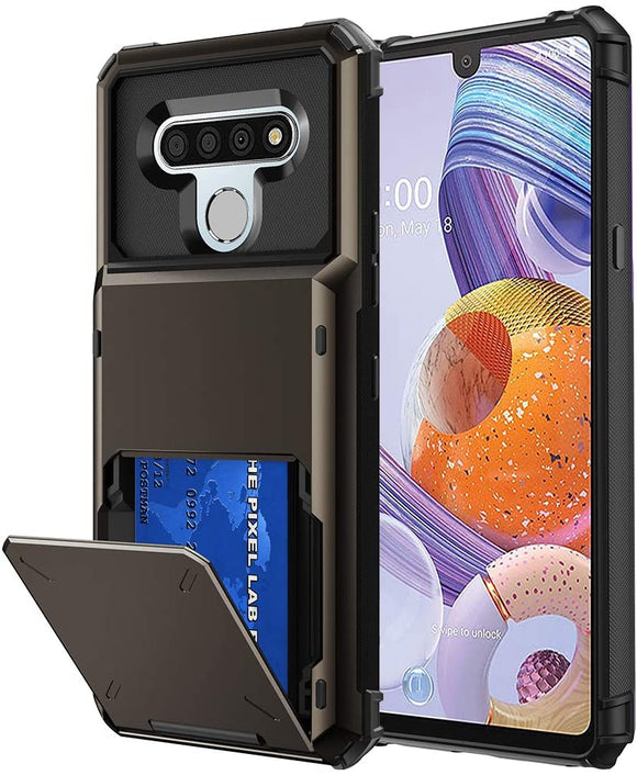 LG Stylo 6 Credit Card Hybrid Case - Black