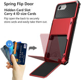 iPhone 7/8 Credit Card Hyrbid case -Red