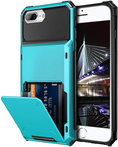 iPhone 7/8 Plus Credit Card Hyrbid case - Blue