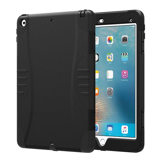 Verizon OEM New iPad 9.7 Inch 2017 Rugged Heavy-Duty Protective Case Cover w/Built-In Screen Protector - Black - In Verizon Retail Packaging