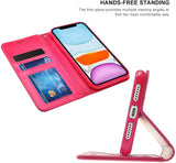 ZIZO Wallet Folio iPhone 11 Pro Max Case - Magnetic Flap Closure with Credit Card and ID Holder - Pink Leather