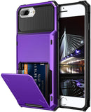 iPhone 7/8 Plus Credit Card Hyrbid case - Purple