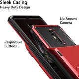 LG Stylo 6 Credit Card Hybrid Case- Red