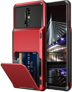 LG Stylo 6 Credit Card Hybrid Case- Red
