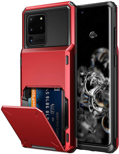 Samsung Galaxy S20 Ultra (6.9) Credit Card Hyrbid case -Red